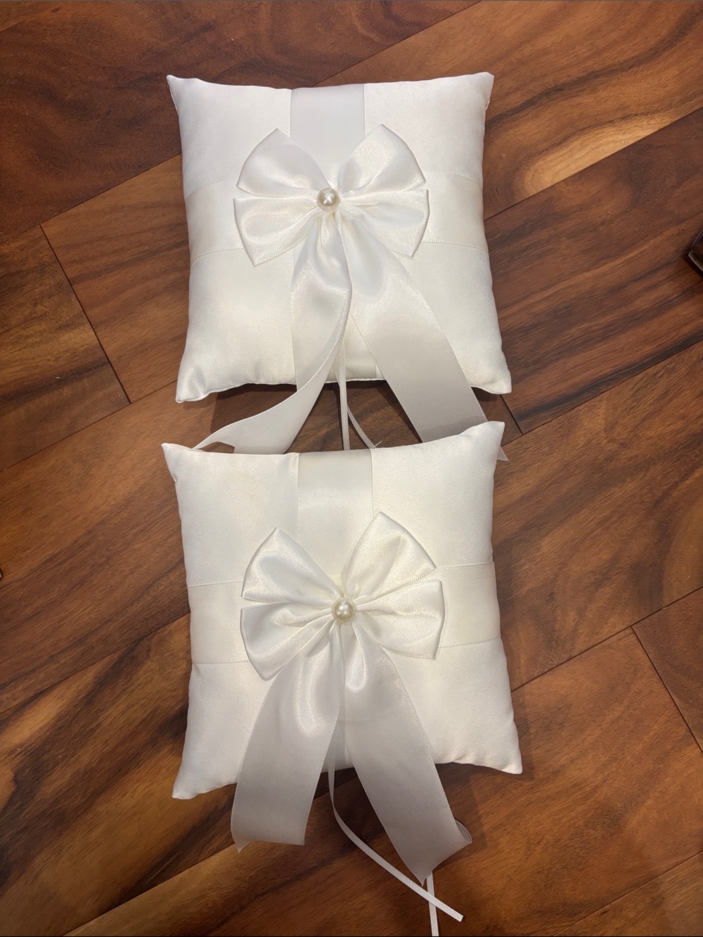 Two ring bearer pillows